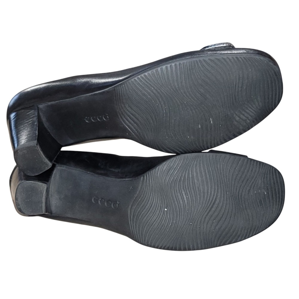 ECCO Hanna Pump Womens Black Leather Slip-On Button Heel Shoes EU 41 /US 10-10.5 - Picture 10 of 11